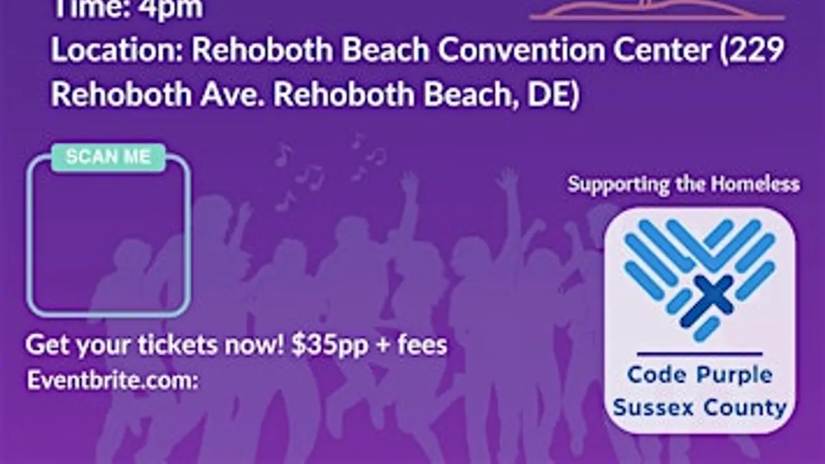 Celebrate Rehoboth - CODE PURPLE HOMELESS PROGRAM FUNDRAISER