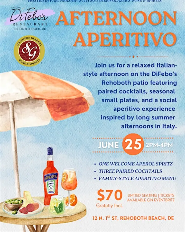 Afternoon Aperitivo at DiFebo's Rehoboth